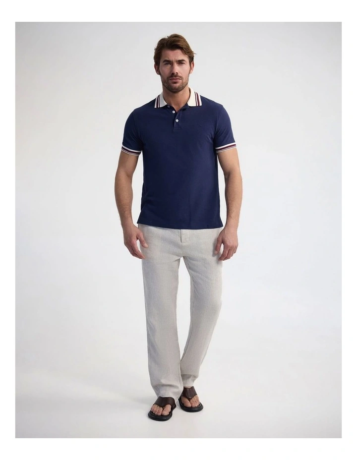 Bowie Pique Polo in Navy image 5
