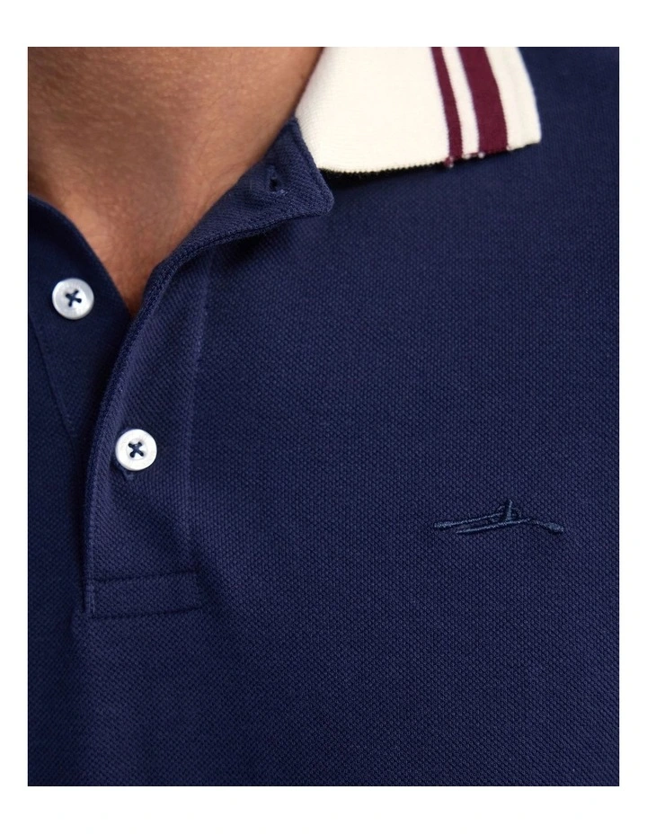 Bowie Pique Polo in Navy image 6