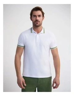 Bowie Pique Polo in White