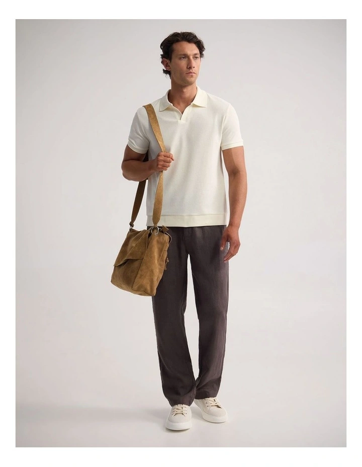Beau Waffle Polo in Ecru image 5