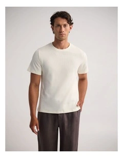 Quill Waffle T-Shirt in Ecru