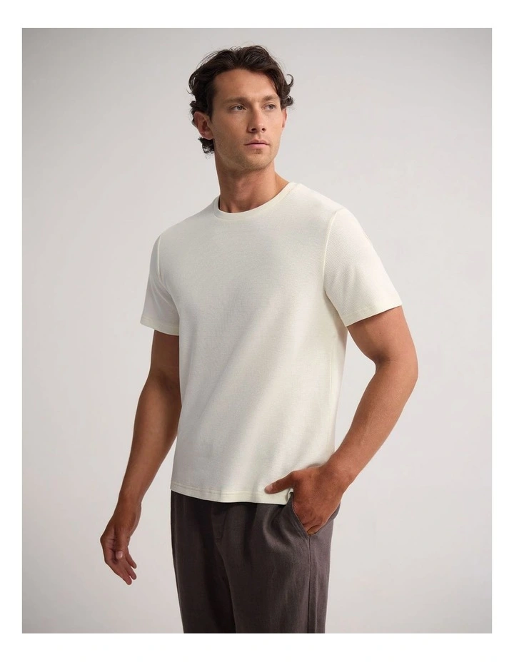 Quill Waffle T-Shirt in Ecru image 3