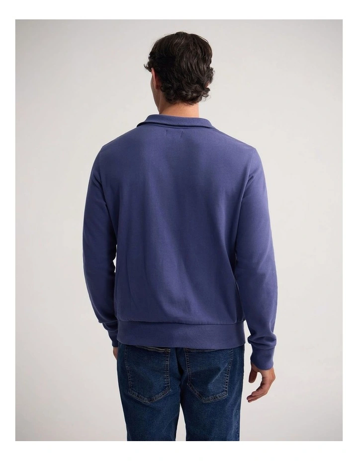 Wyatt Zip Neck Sweatshirt in Blue image 2