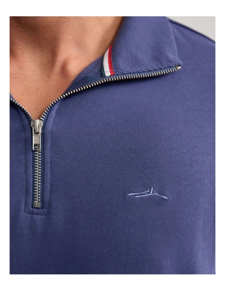 Wyatt Zip Neck Sweatshirt in Blue image 6