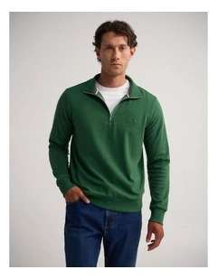 Wyatt Zip Neck Sweatshirt in Green