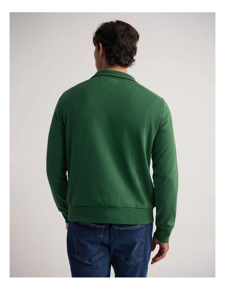 Wyatt Zip Neck Sweatshirt in Green image 2