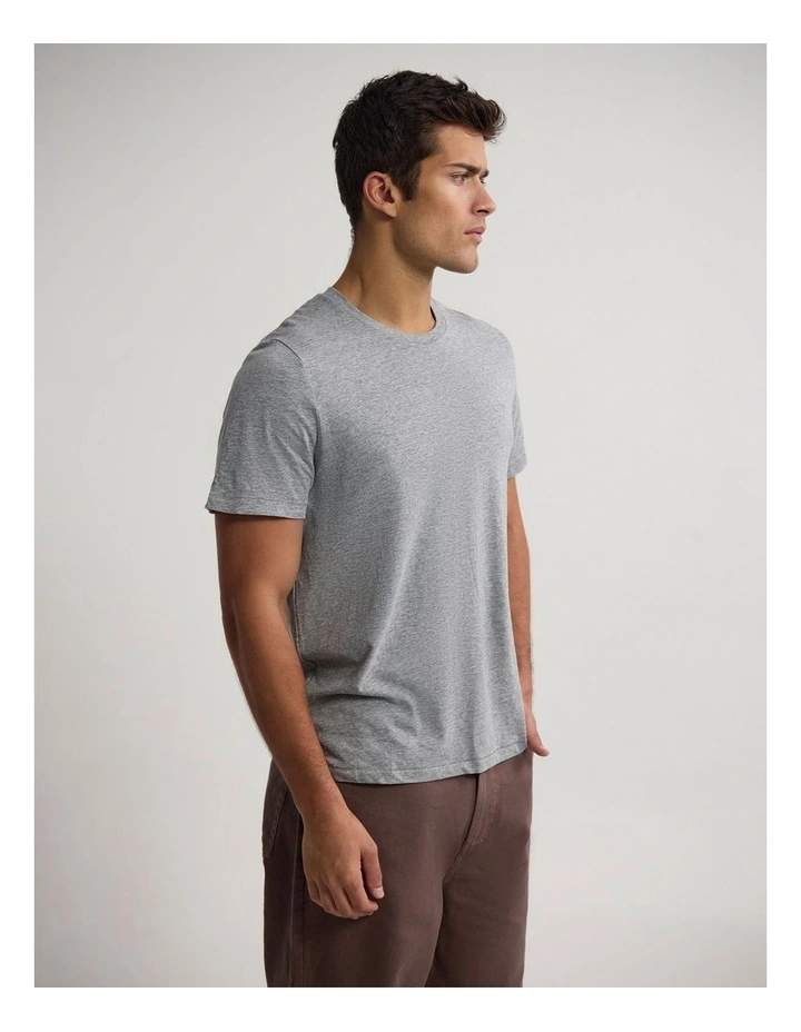 Jed Lightweight Jersey T-Shirt in Melange Grey image 3