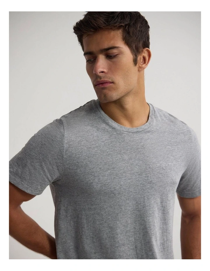 Jed Lightweight Jersey T-Shirt in Melange Grey image 4