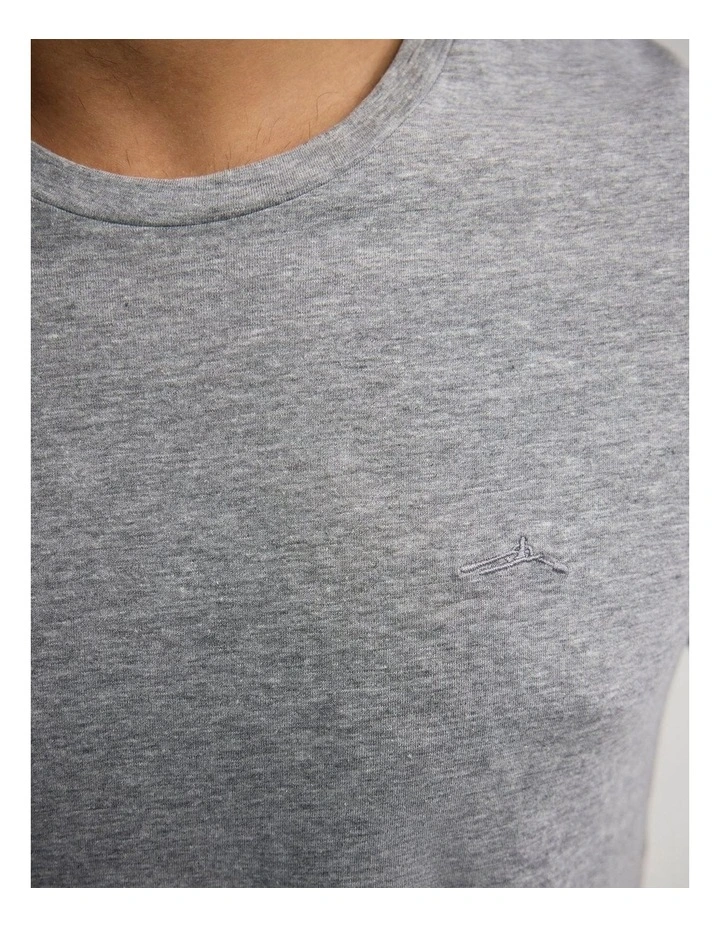 Jed Lightweight Jersey T-Shirt in Melange Grey image 6