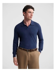 Dominic Polo Cashmere Blend Knit in Navy