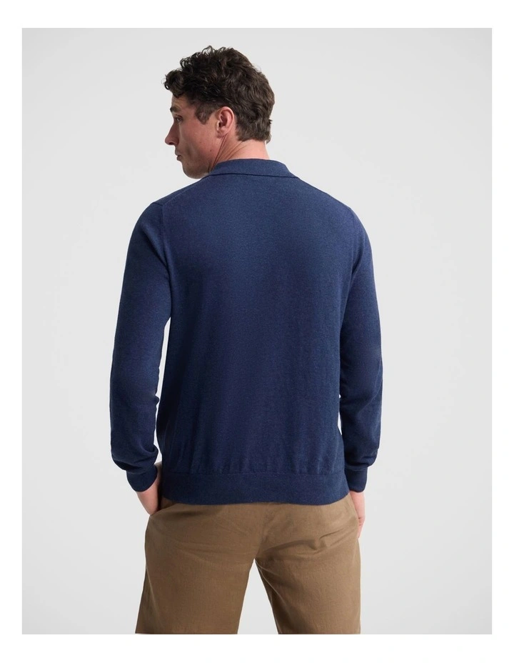 Dominic Polo Cashmere Blend Knit in Navy image 2