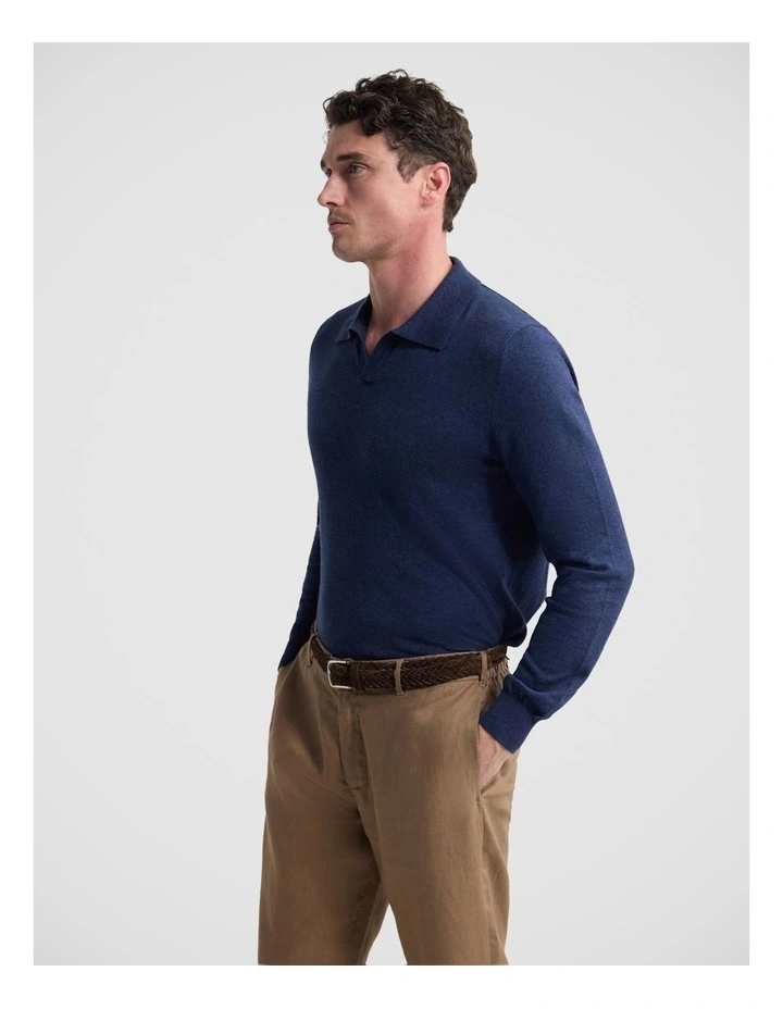 Dominic Polo Cashmere Blend Knit in Navy image 4