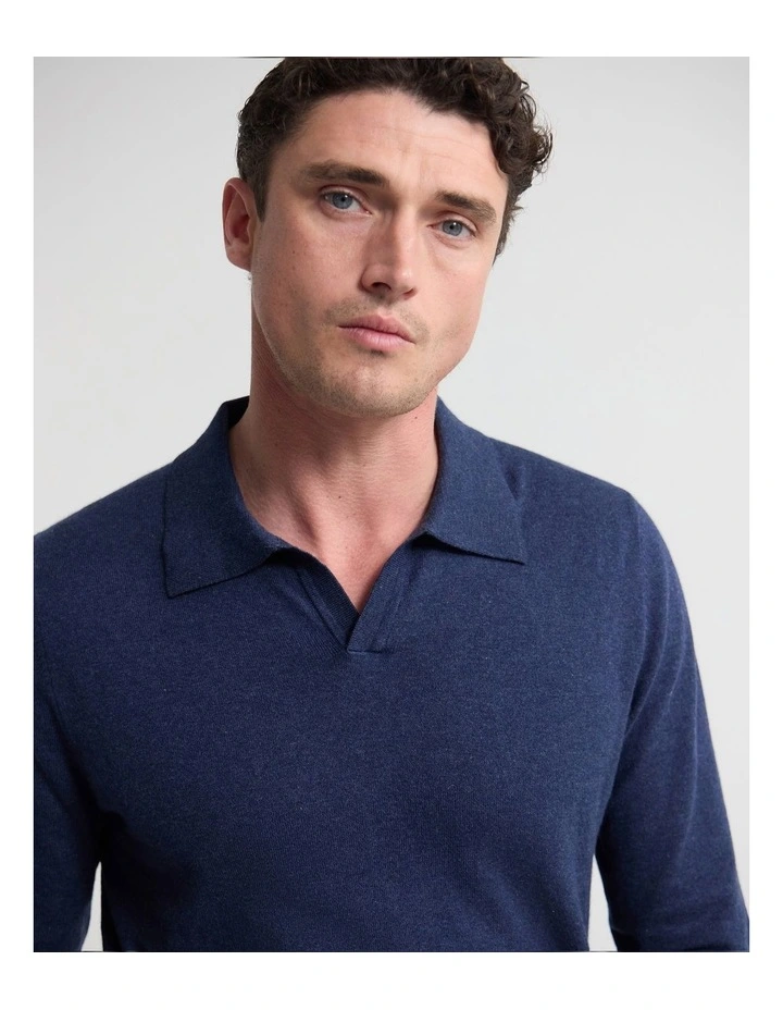 Dominic Polo Cashmere Blend Knit in Navy image 5
