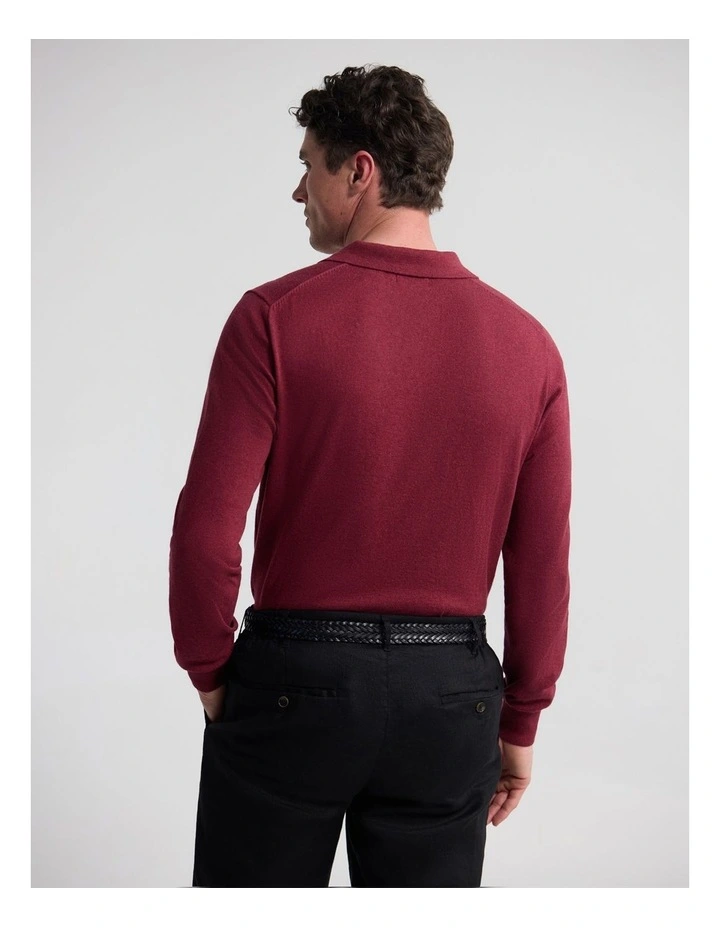 Dominic Polo Cashmere Blend Knit in Plum image 2
