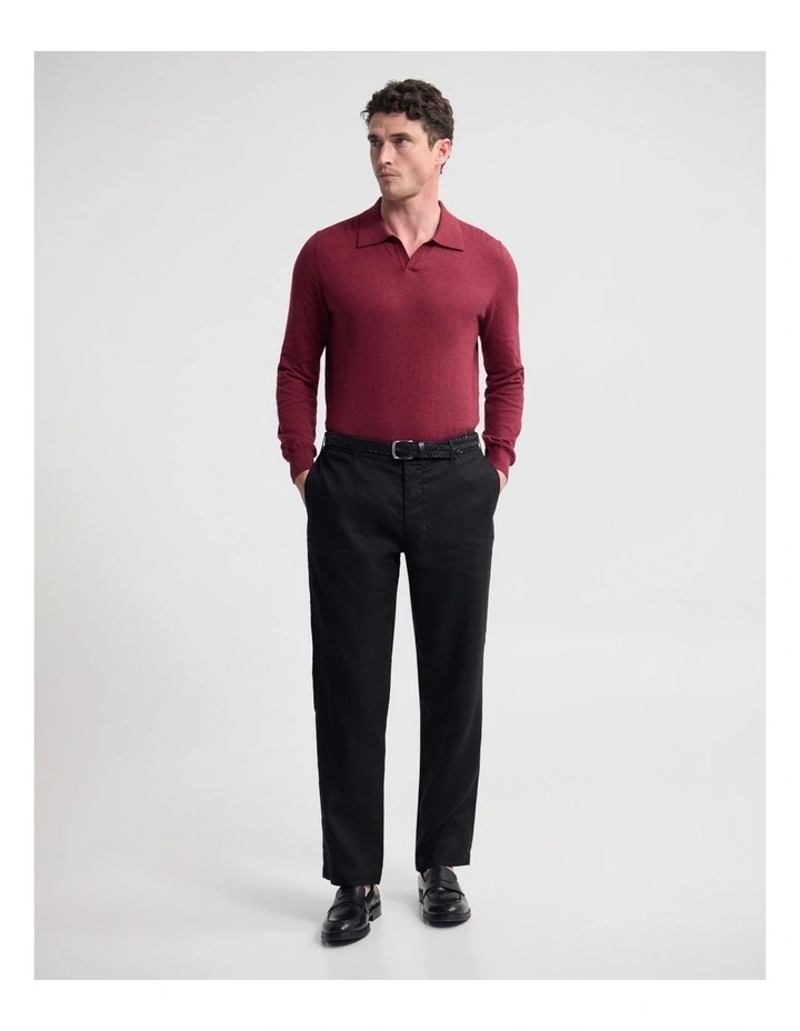 Dominic Polo Cashmere Blend Knit in Plum image 3