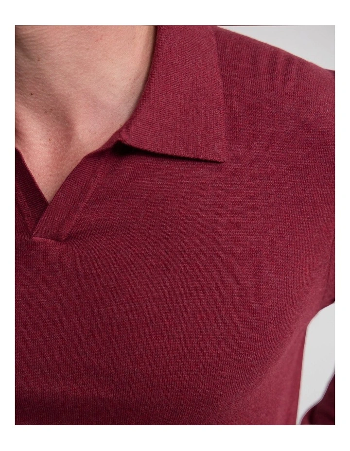 Dominic Polo Cashmere Blend Knit in Plum image 6