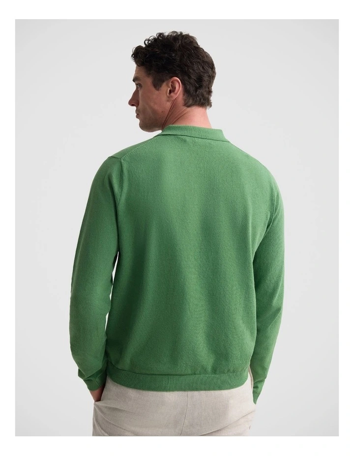 Thomas Linen Blend Polo in Green image 2