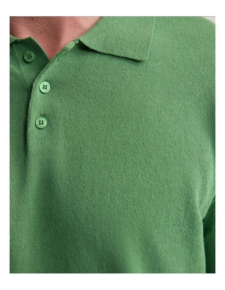 Thomas Linen Blend Polo in Green image 6