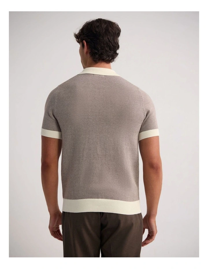 Gibson Cotton Polo in Mocha/Ecru image 2