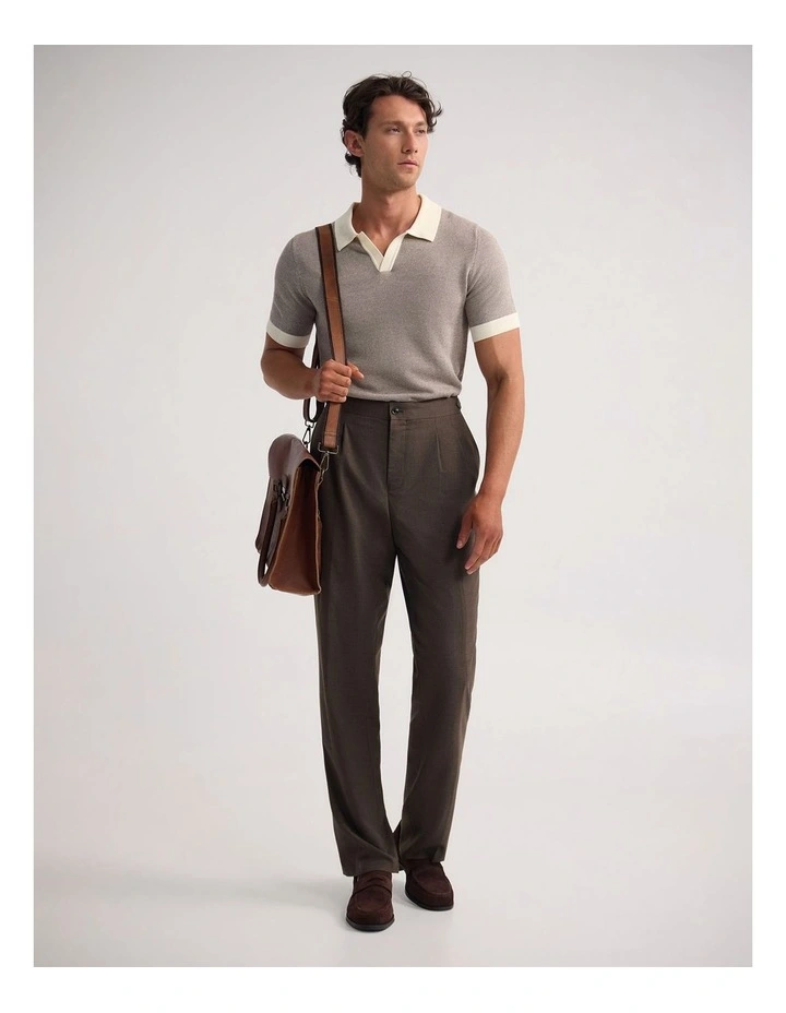 Gibson Cotton Polo in Mocha/Ecru image 5