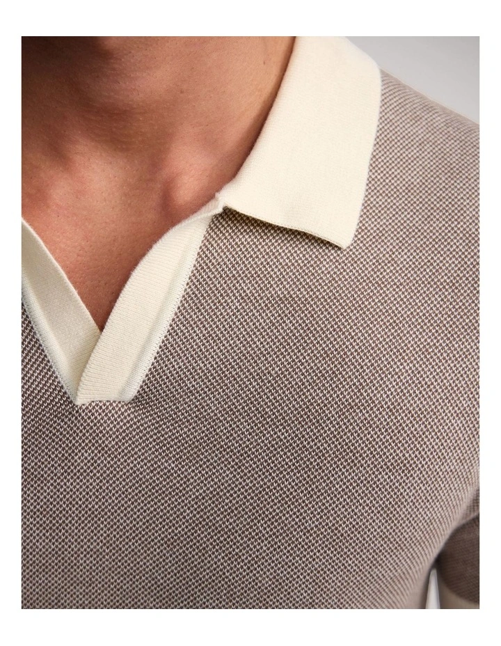 Gibson Cotton Polo in Mocha/Ecru image 6