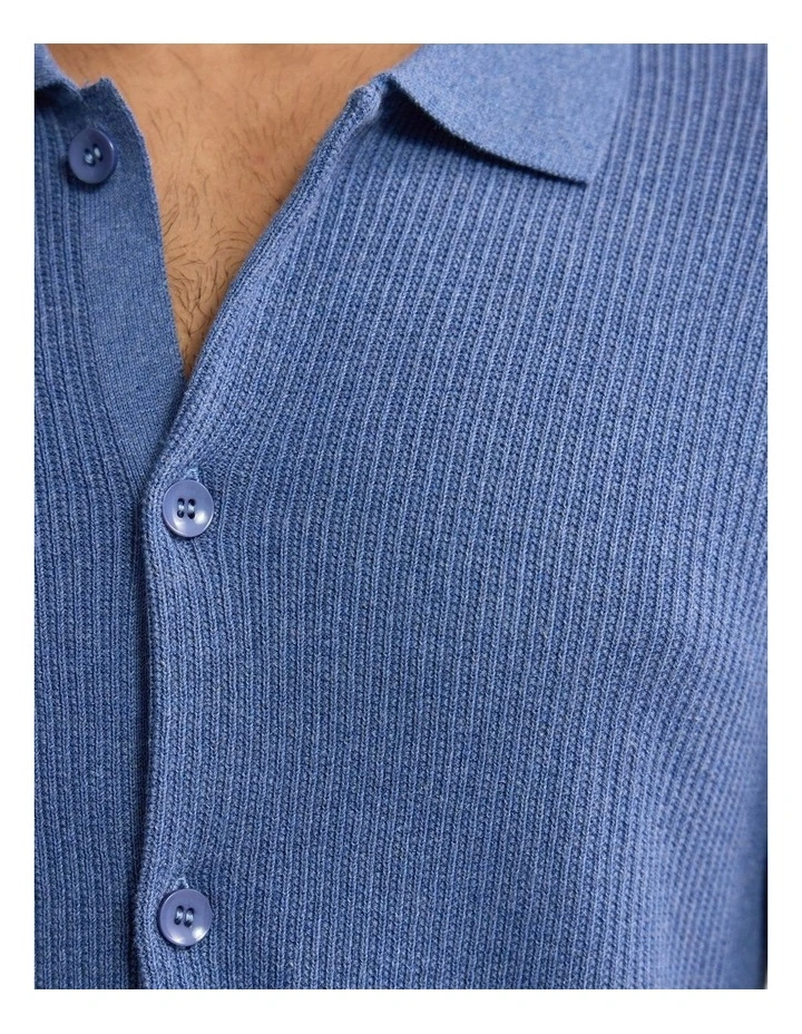 Atlas Button Front Knit in Blue image 6