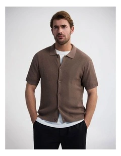 Atlas Button Front Knit in Mocha