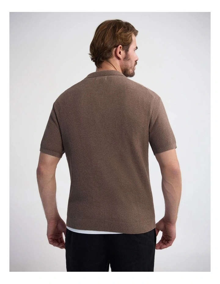 Atlas Button Front Knit in Mocha image 2