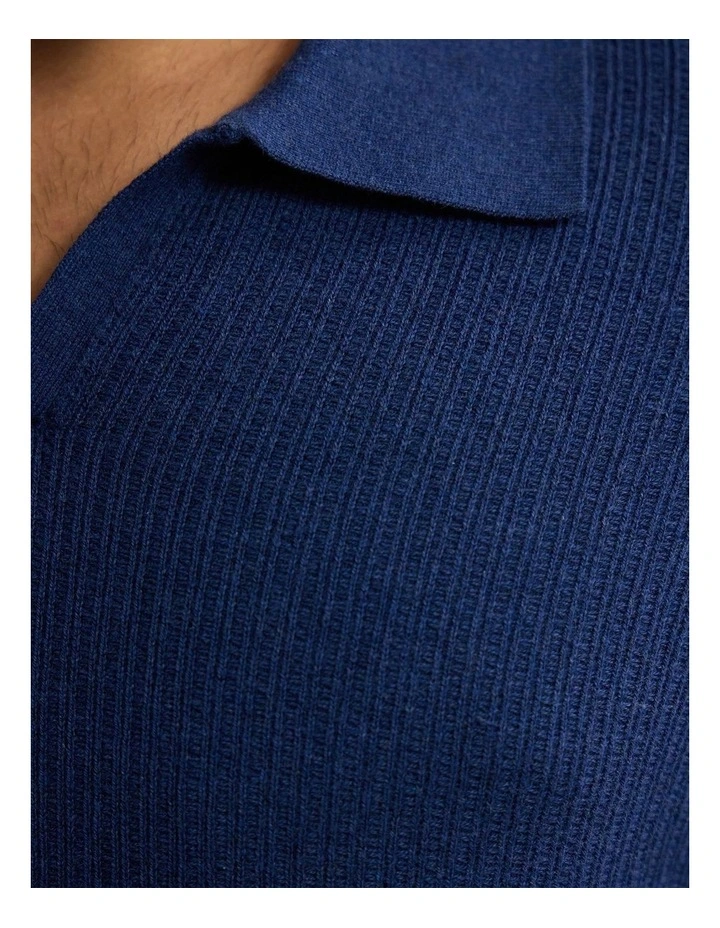 Marc Ribbed Polo in Navy image 6