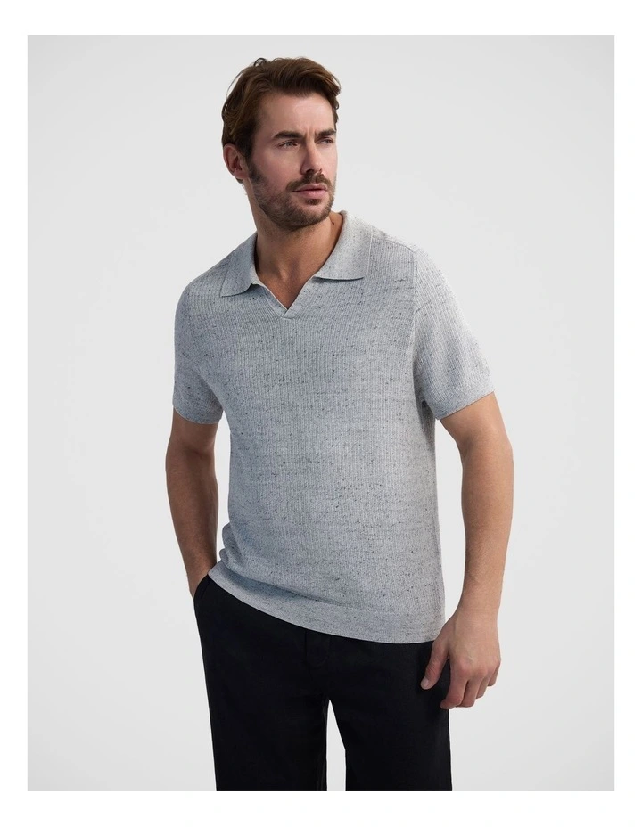 Marc Ribbed Polo in Grey image 1