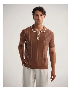 Roman Piping Trim Knitted Polo