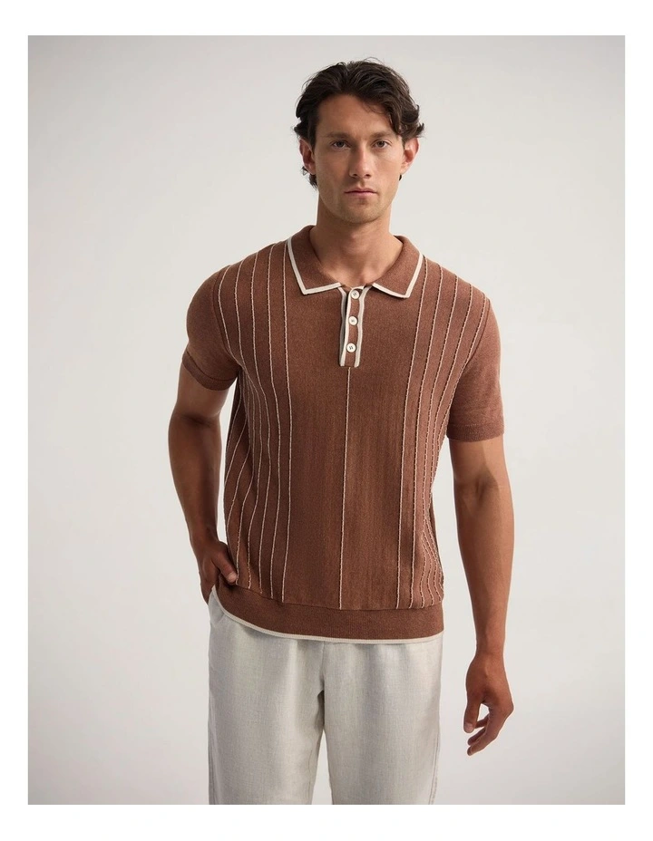 Roman Piping Trim Knitted Polo image 1