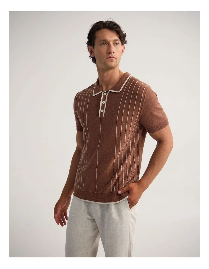 Roman Piping Trim Knitted Polo image 3