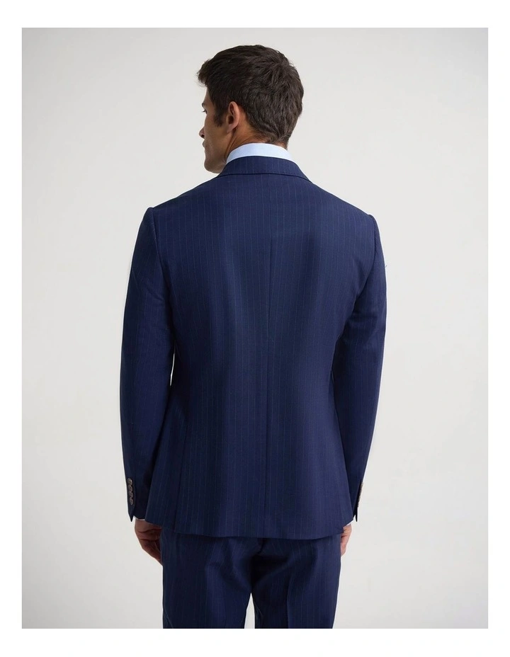 Byron Wool Stripe Suit Jacket in Navy Pinstripe image 3
