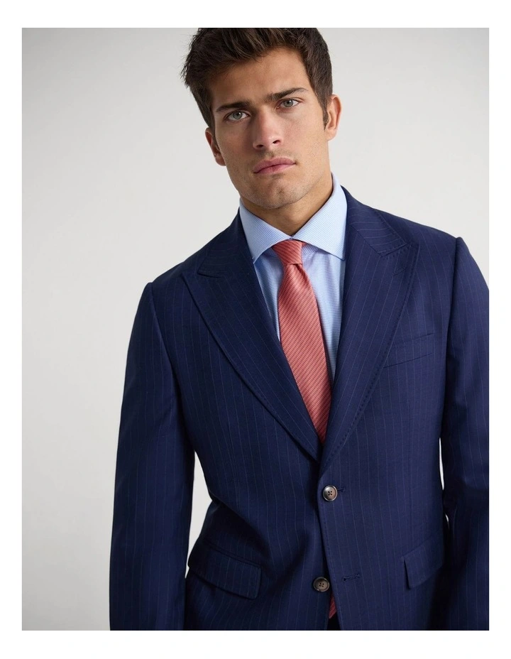 Byron Wool Stripe Suit Jacket in Navy Pinstripe image 4