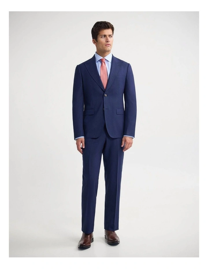 Byron Wool Stripe Suit Jacket in Navy Pinstripe image 5