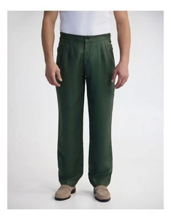Christopher Linen Trousers in Green