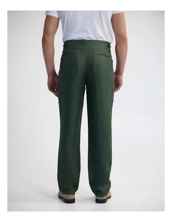 Christopher Linen Trousers in Green image 2