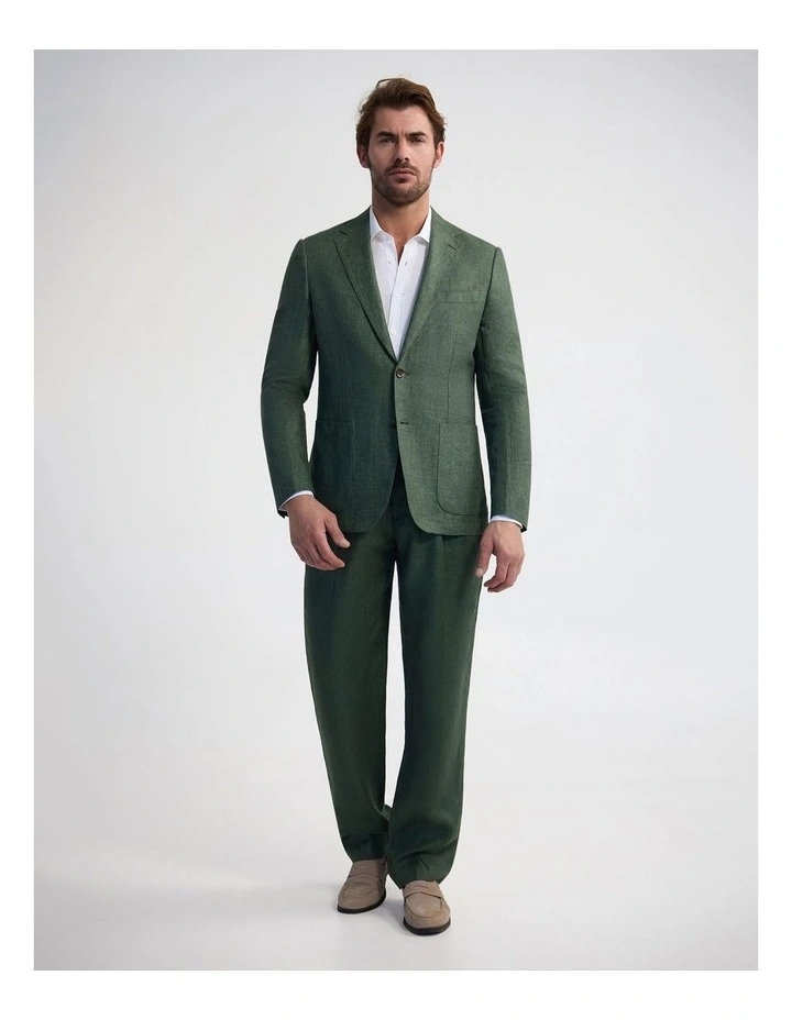 Christopher Linen Trousers in Green image 5