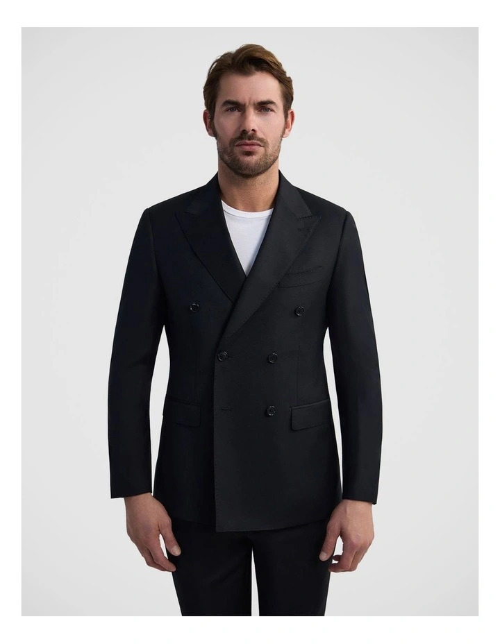 Hardy Double Breast Wool Jacket in Black image 1