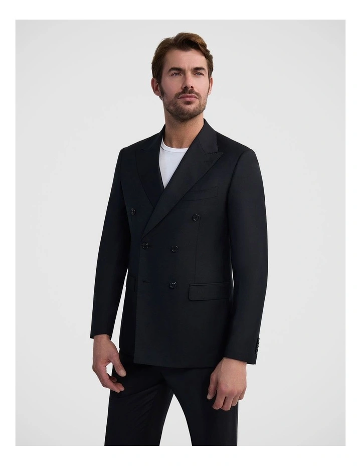 Hardy Double Breast Wool Jacket in Black image 4