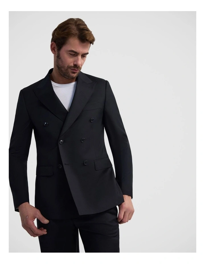 Hardy Double Breast Wool Jacket in Black image 5
