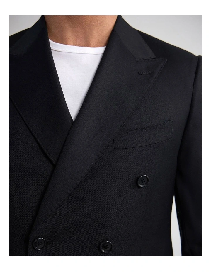 Hardy Double Breast Wool Jacket in Black image 6