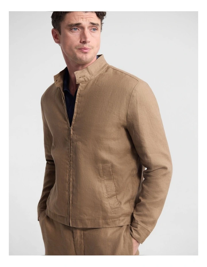 Gabriel French Linen Jacket in Sand image 5
