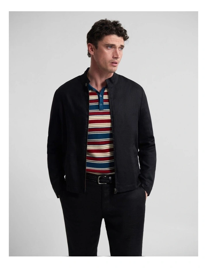 Gabriel French Linen Jacket in Black image 1