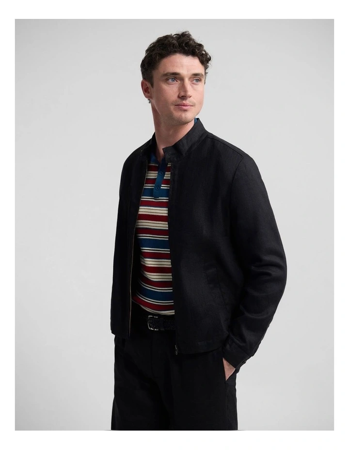 Gabriel French Linen Jacket in Black image 2