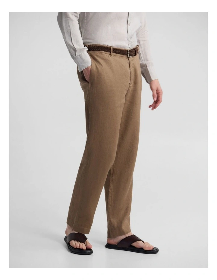 Pedro French Linen Button Pant in Sand image 2