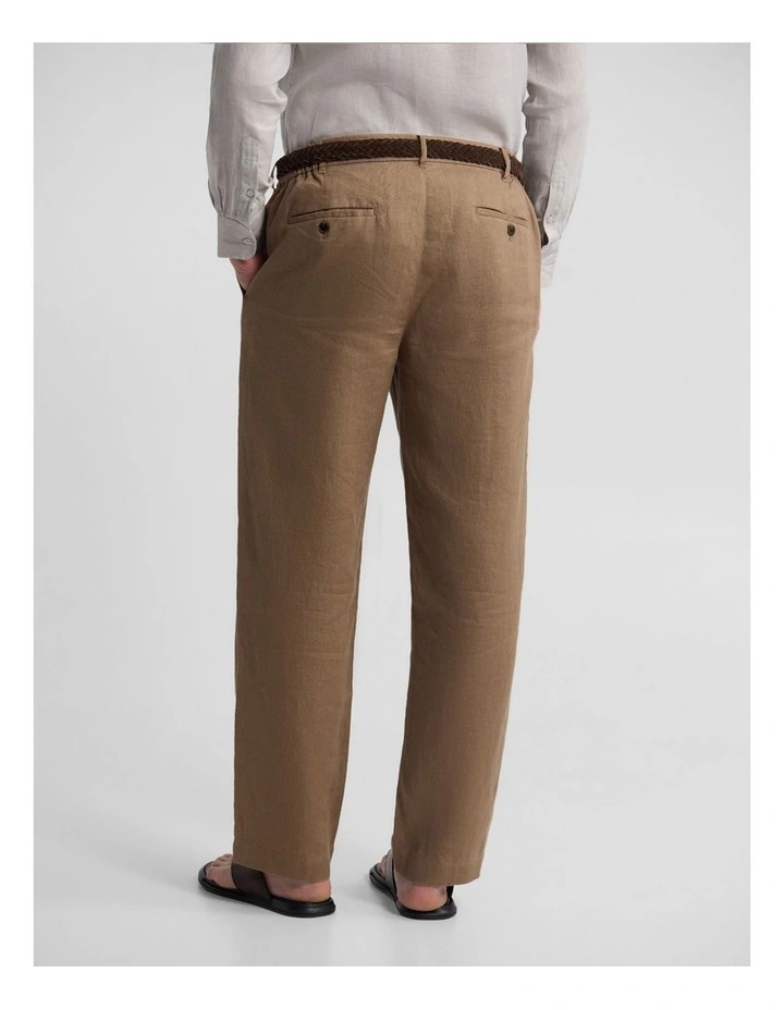 Pedro French Linen Button Pant in Sand image 3