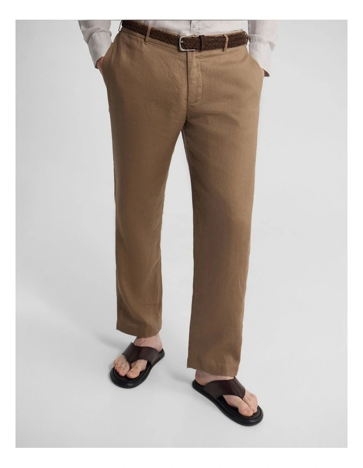 Pedro French Linen Button Pant in Sand image 4