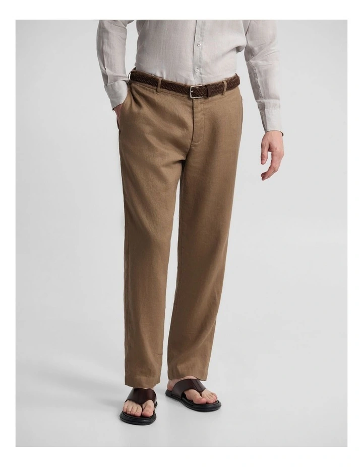 Pedro French Linen Button Pant in Sand image 5
